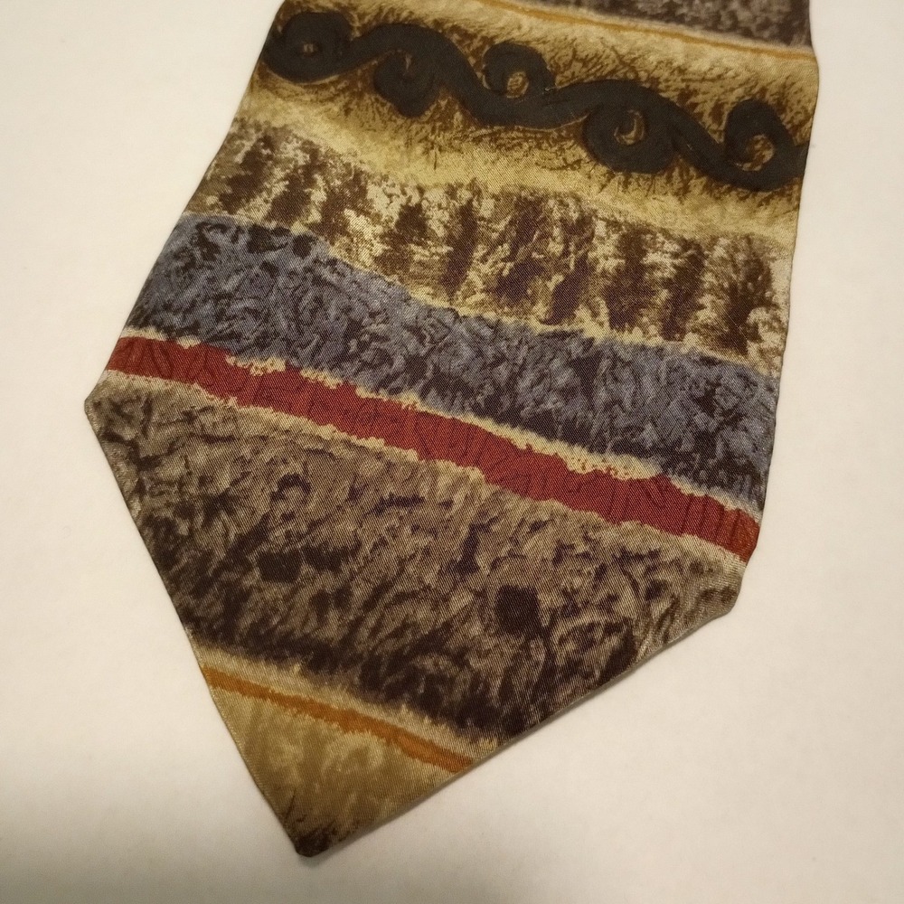 Jimmy V Stonehenge Men's Tie Peggy Fleming Collection Abstract‎ Pattern Silk